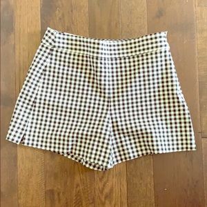 GAP Black and White High Rise Gingham Shorts